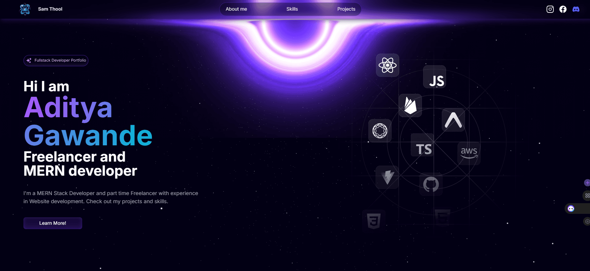 Space Themed Website